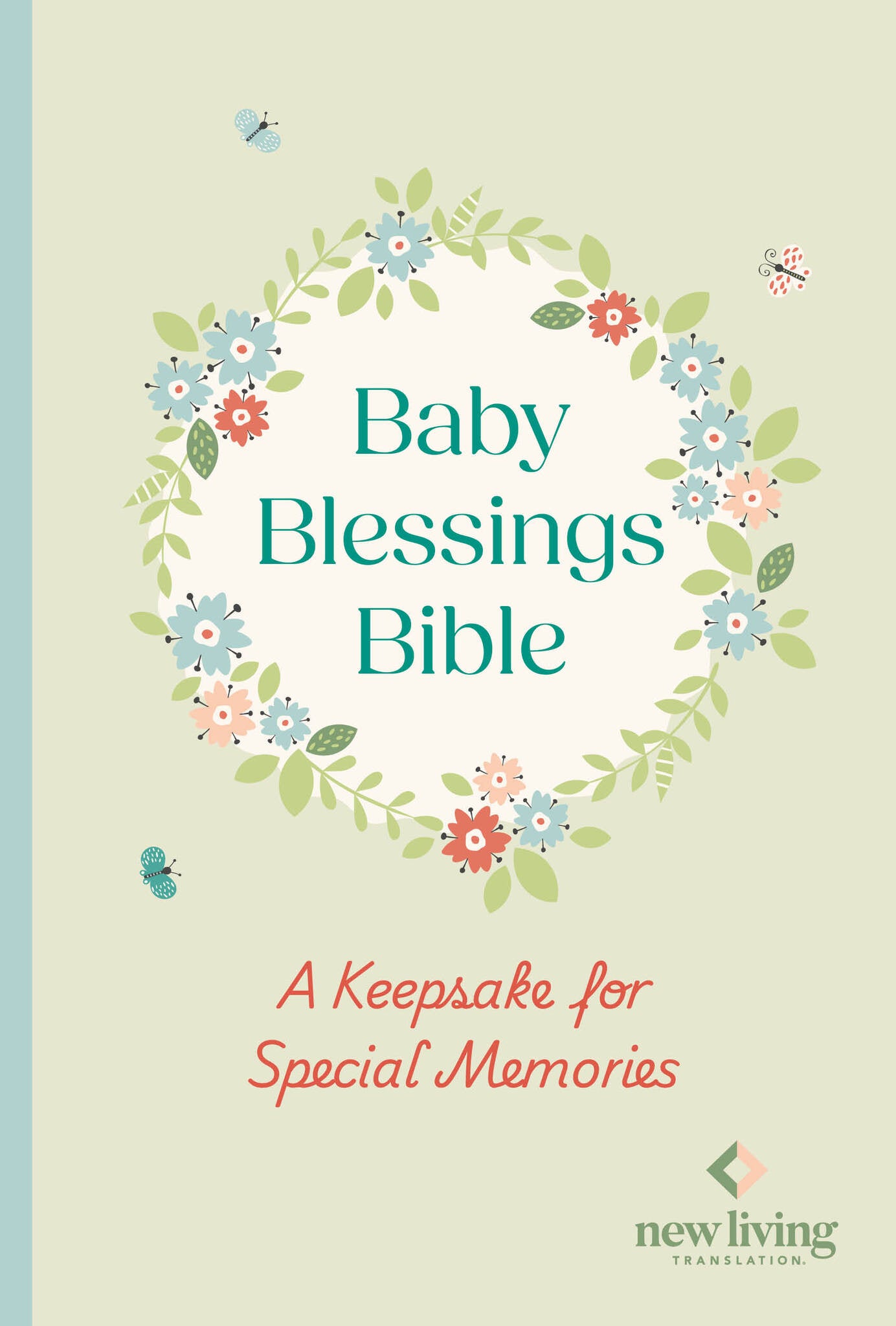 NLT Baby Blessings Bible, Keepsake Edition, Baby Green Cloth-Bound, Memory Pages, Slipcase, NLT New Living Translation, Hardback, Standard size