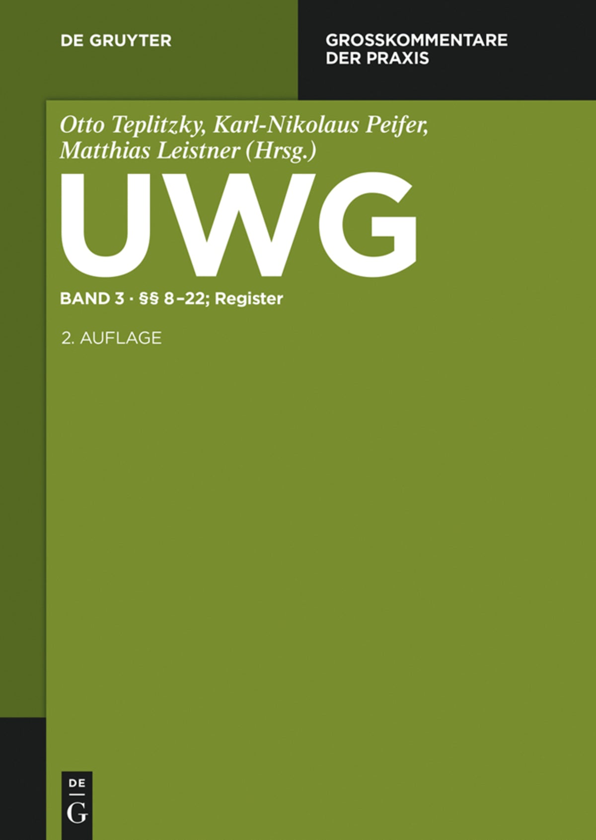 Cover image for §§ 8-22; Register ISBN 9783110278255