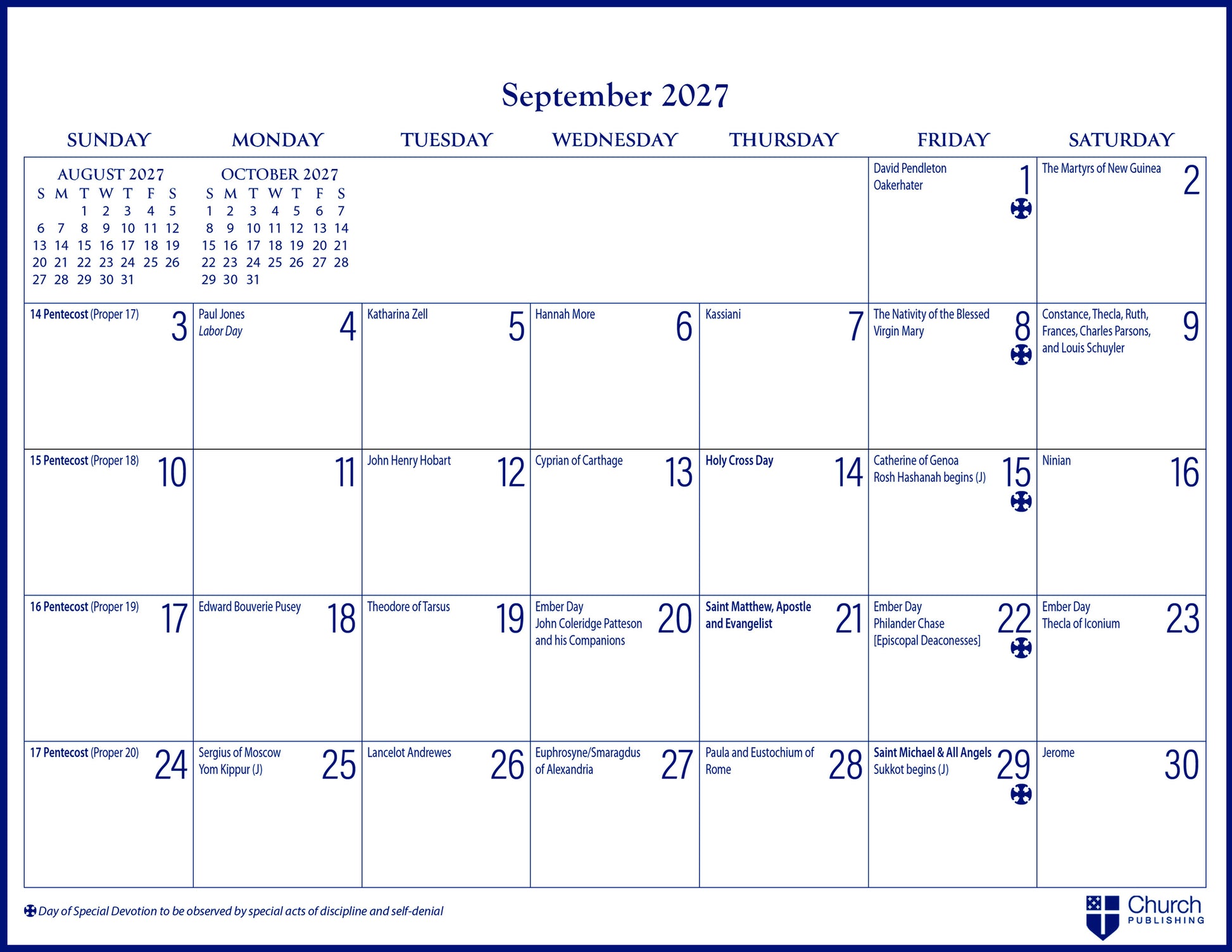 2027 Parish Wall Calendar
