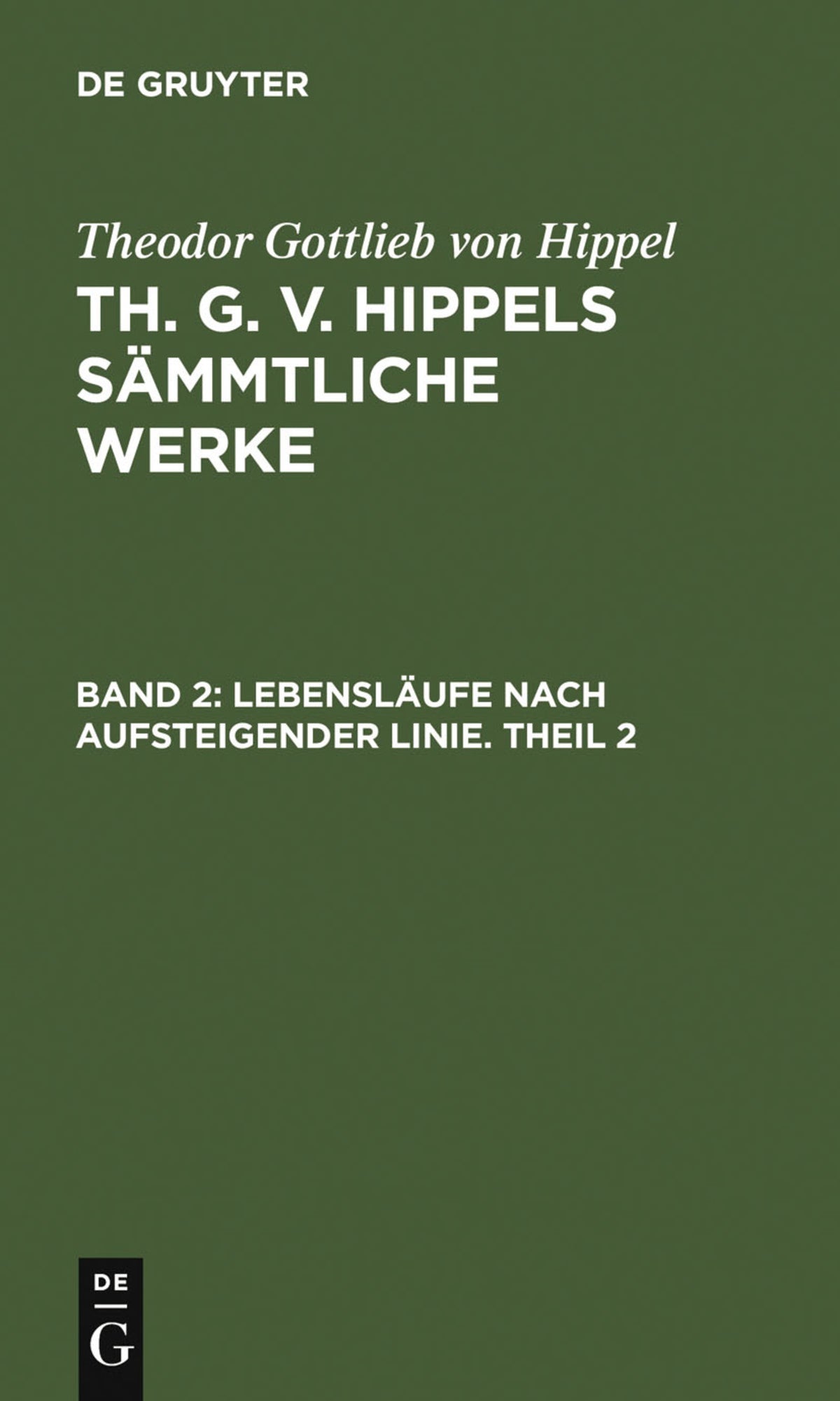 Cover image for Lebensläufe nach aufsteigender Linie. Theil 2 ISBN 9783110076486