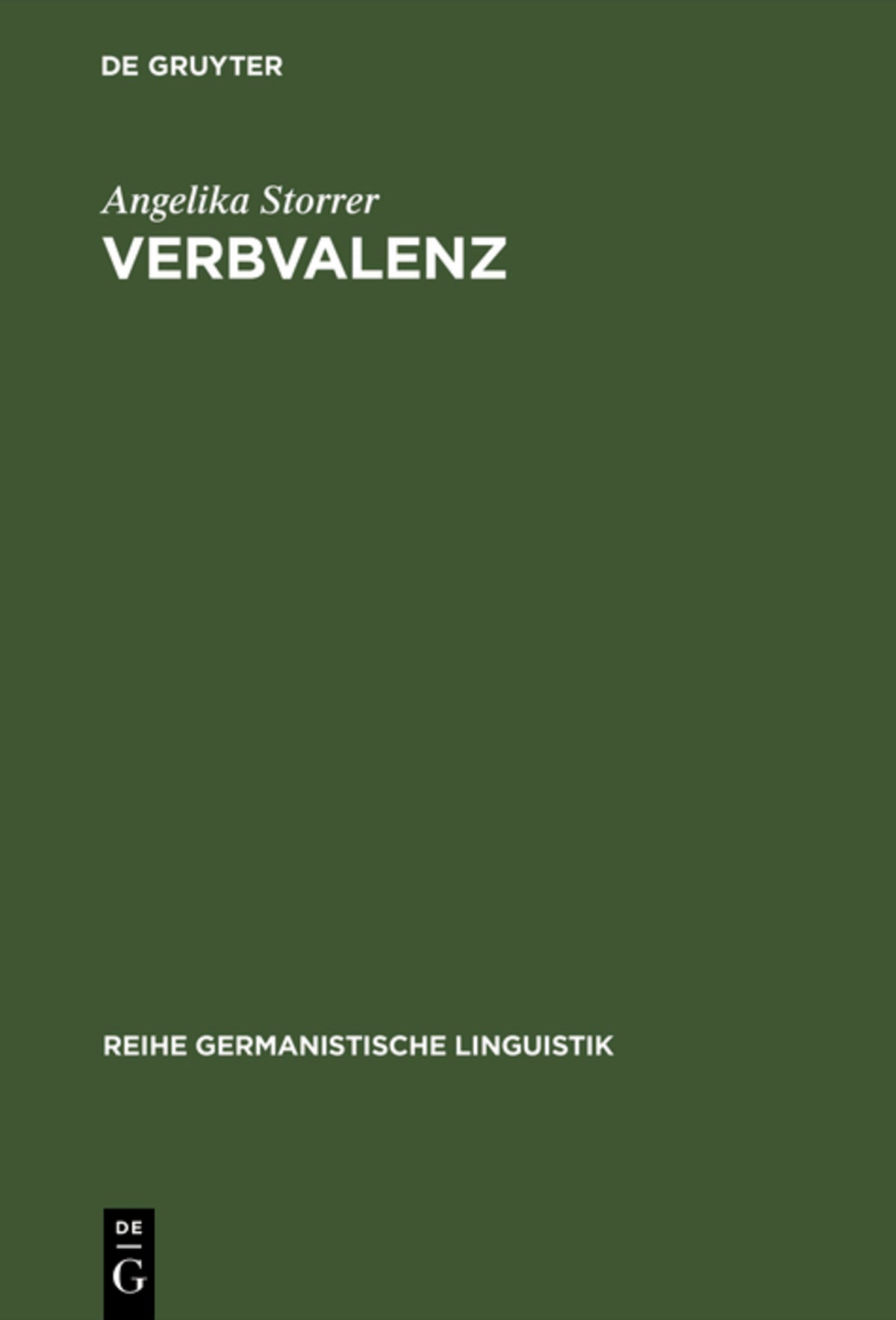 Cover image for Verbvalenz ISBN 9783484311268