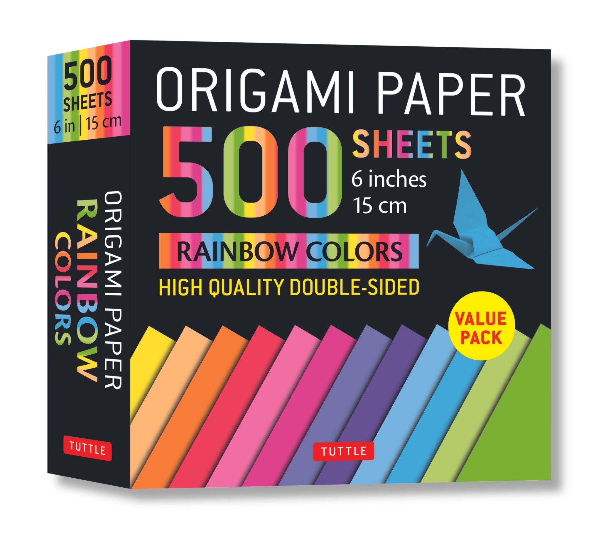 Cover image for Origami Paper 500 sheets Rainbow Colors 6" (15 cm) ISBN 9780804854610