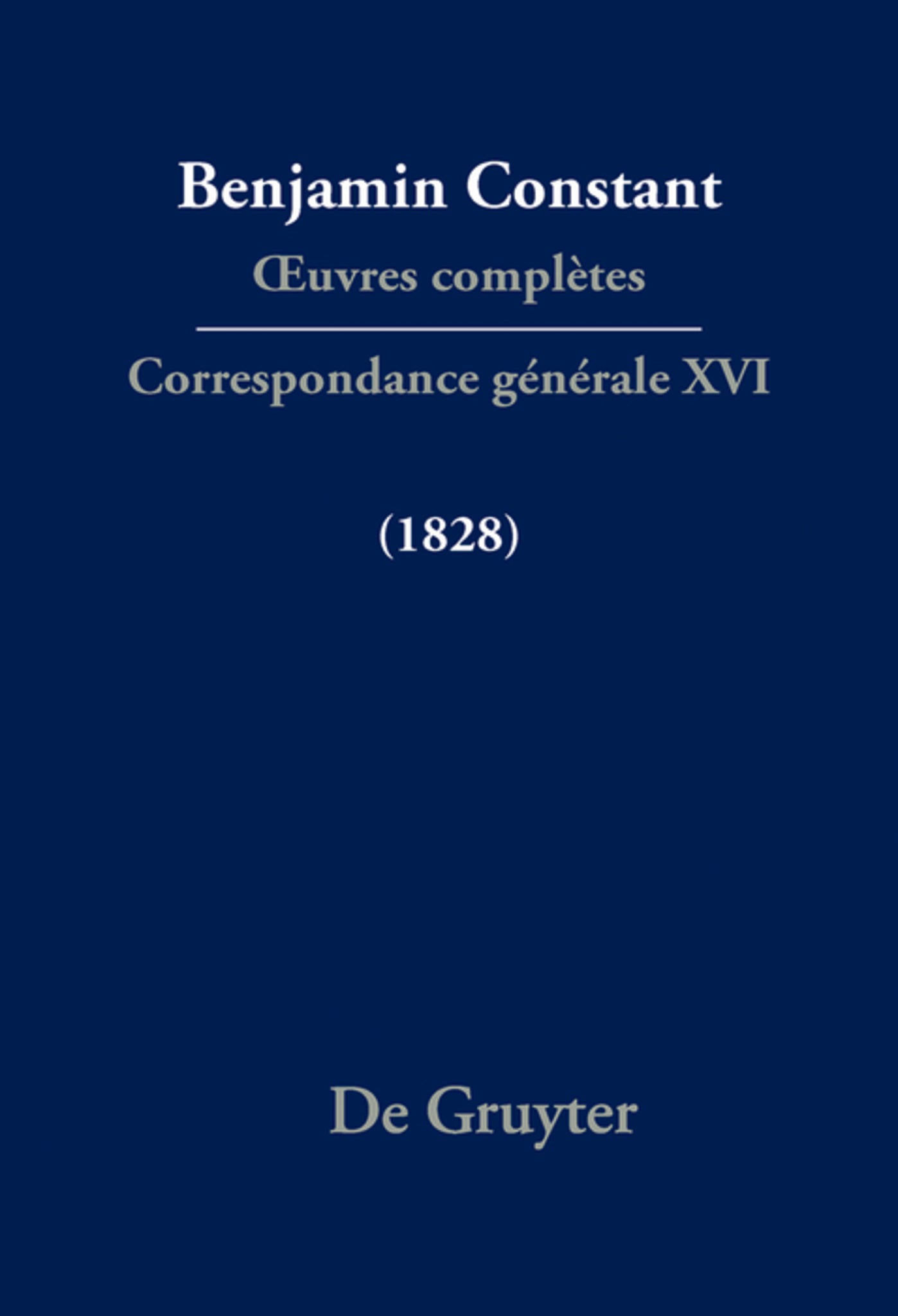 Cover image for Correspondance générale 1828 ISBN 9783111631394
