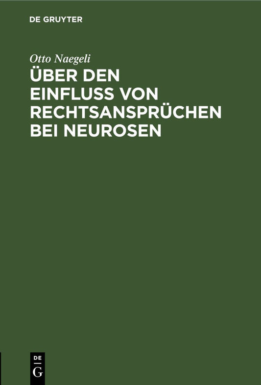 Über den Einfluß von Rechtsansprüchen bei Neurosen