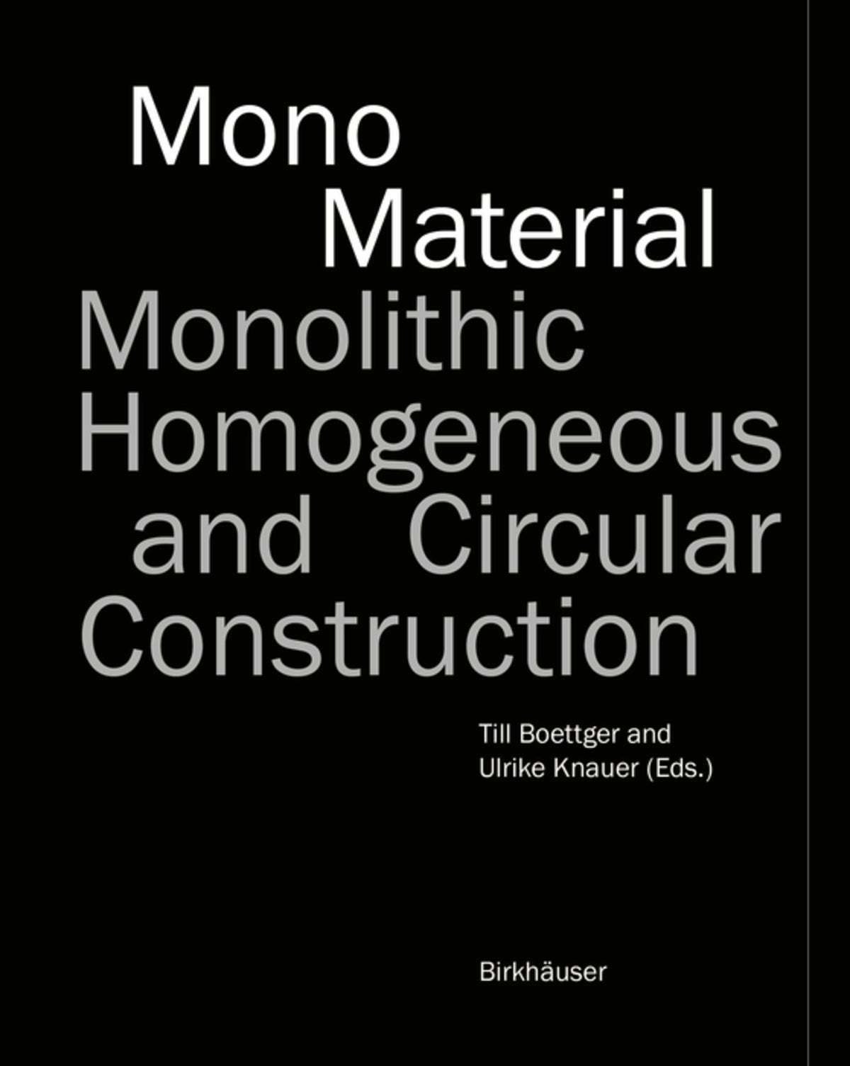 Cover image for Mono-Material ISBN 9783035626063