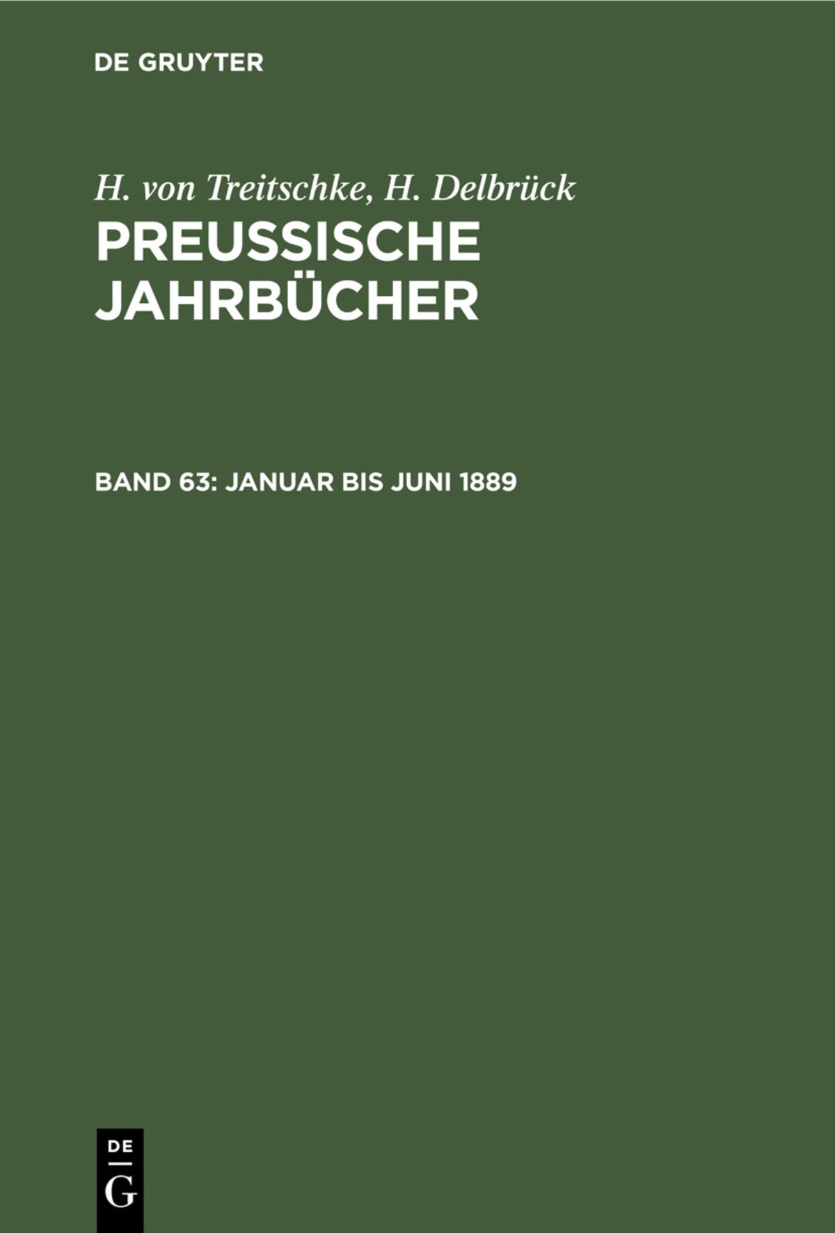 Cover image for Januar bis Juni 1889 ISBN 9783112406236