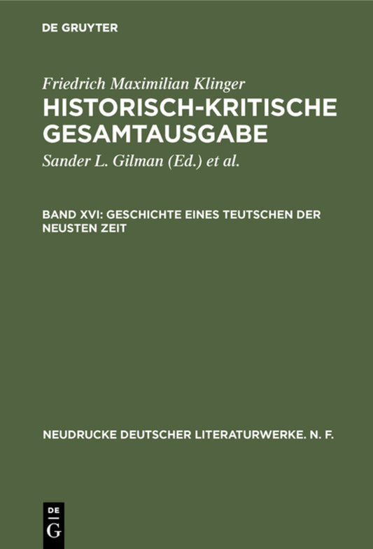 Geschichte eines Teutschen der neusten Zeit