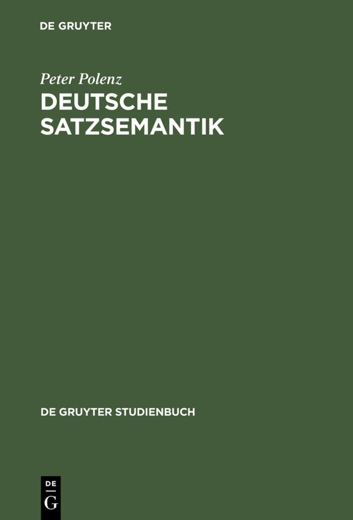 Cover image for Deutsche Satzsemantik ISBN 9783110203660