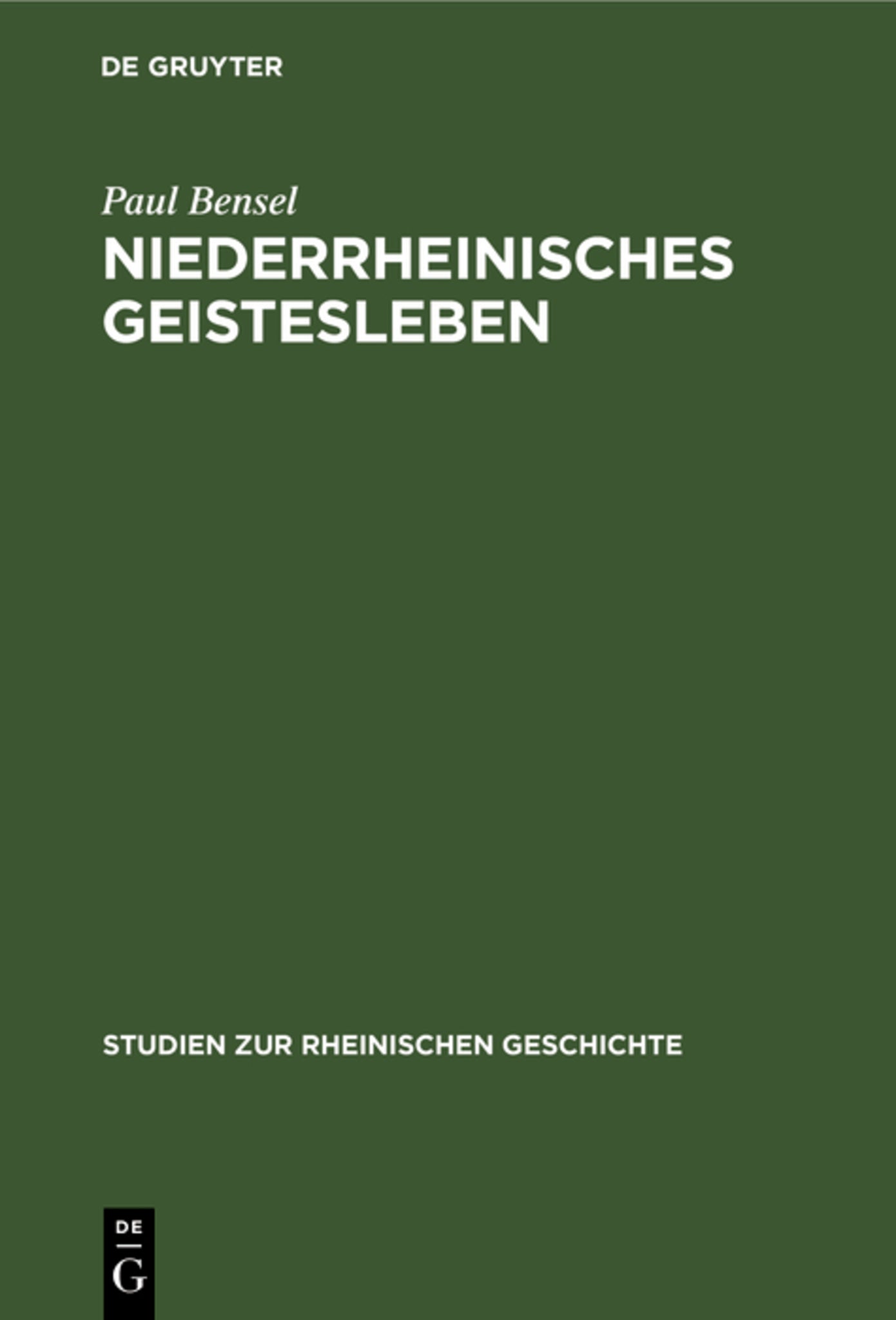 Niederrheinisches Geistesleben