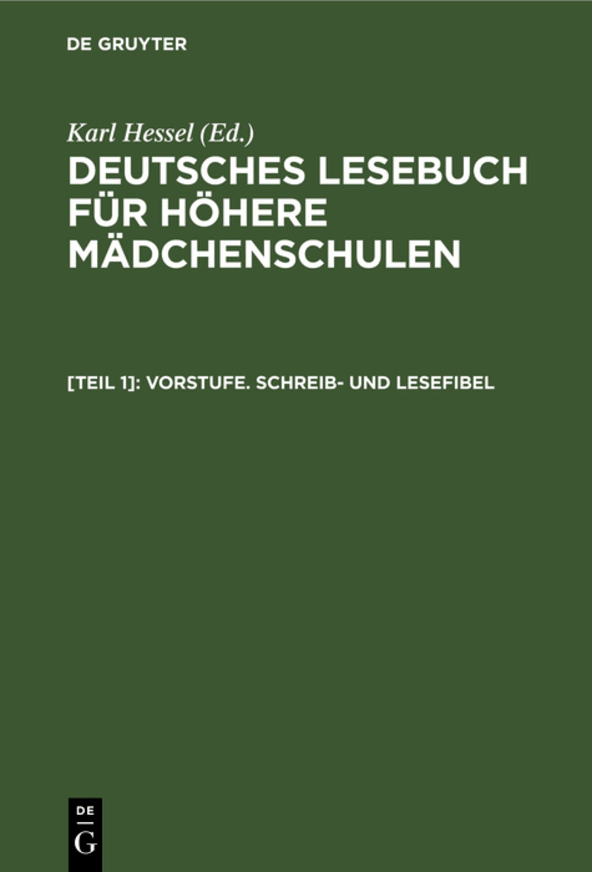 Cover image for Vorstufe. Schreib- und Lesefibel ISBN 9783112375556
