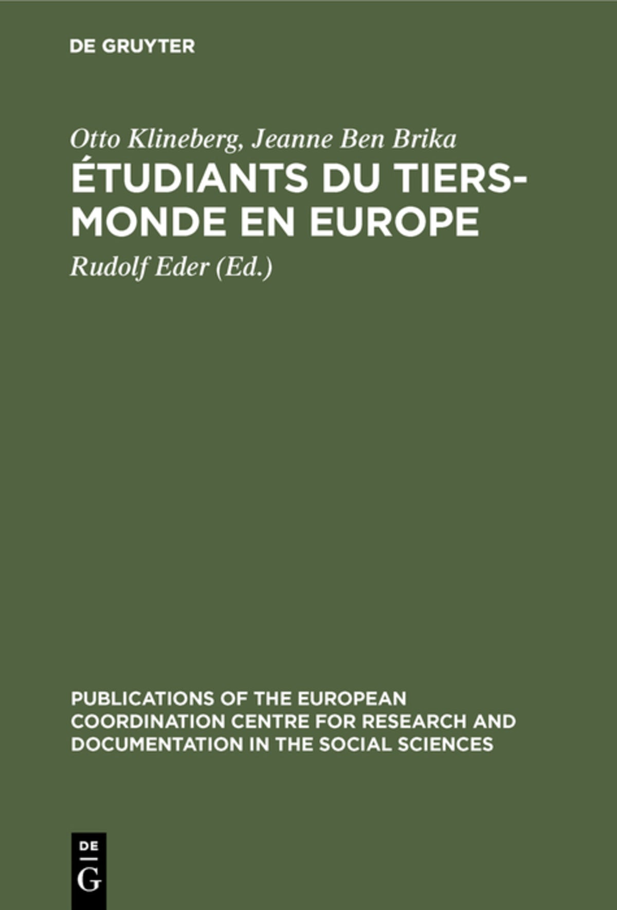 Cover image for Étudiants du tiers-monde en Europe ISBN 9783111186740