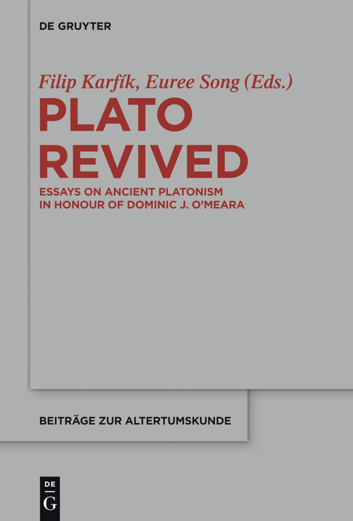 Cover image for Plato Revived ISBN 9783110324402