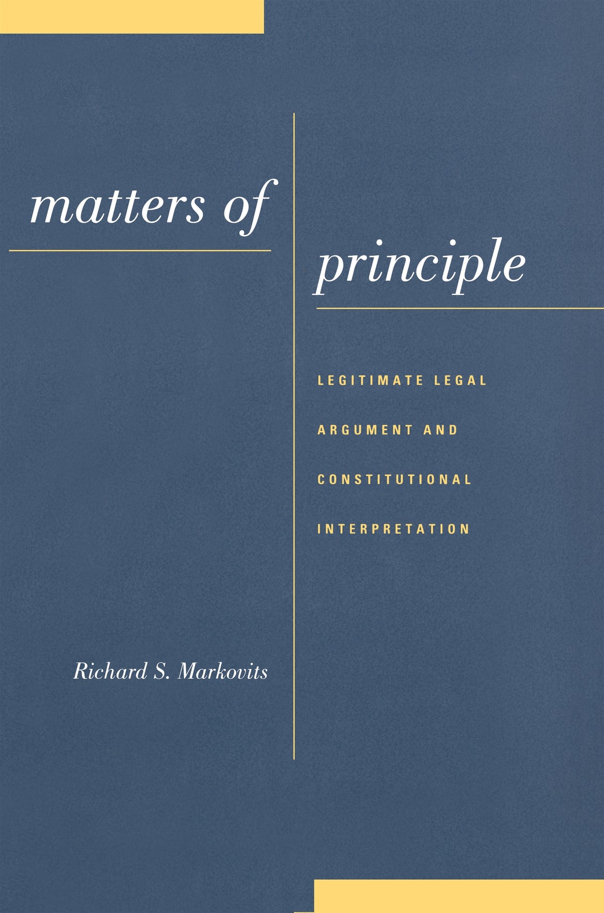 Cover image for Matters of Principle ISBN 9780814763155