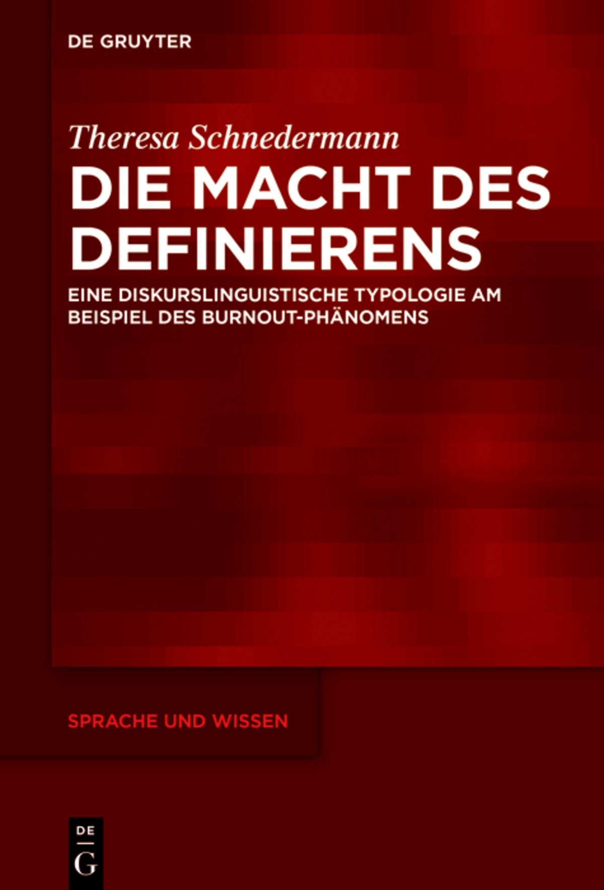 Cover image for Die Macht des Definierens ISBN 9783110727562