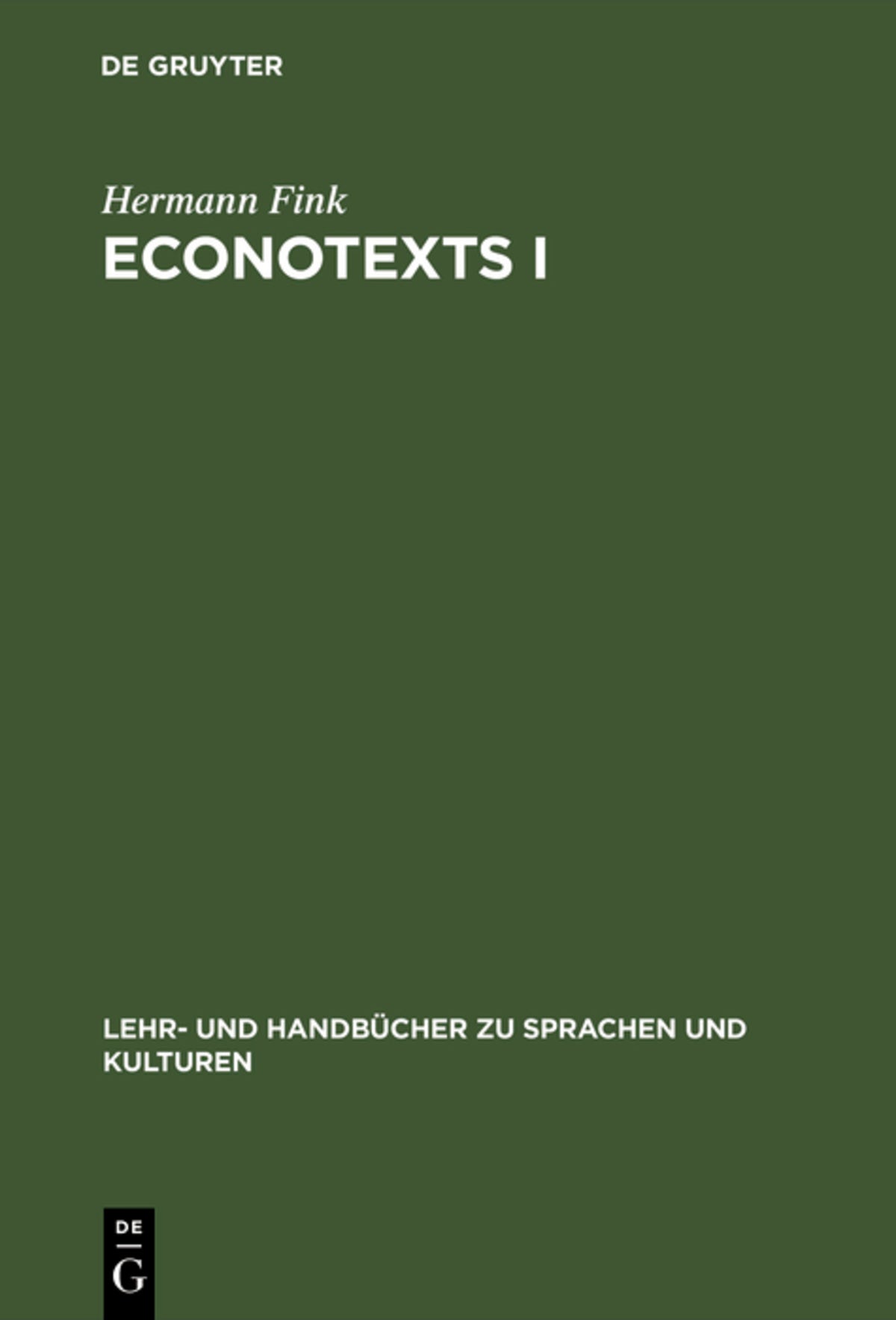 Cover image for EconoTexts I ISBN 9783486253689