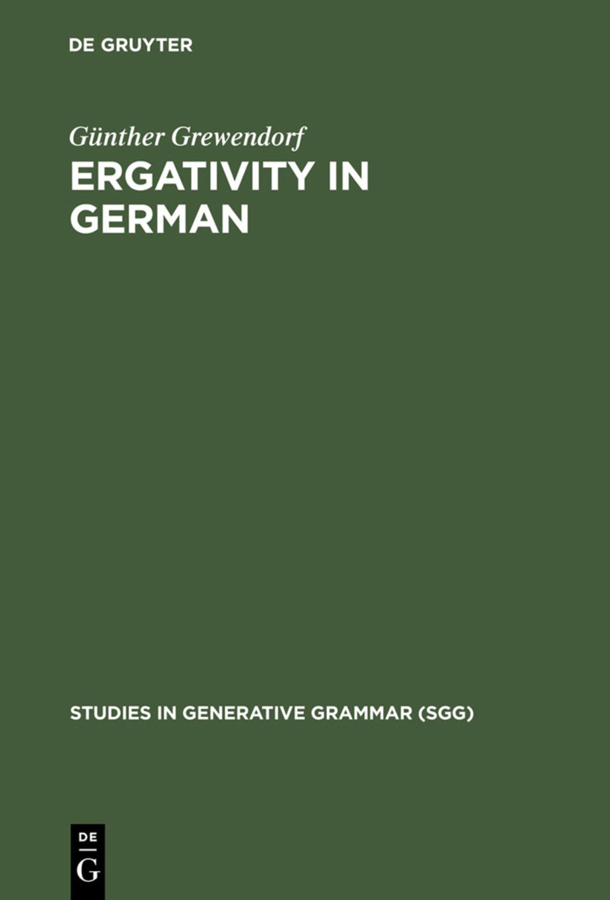 Cover image for Ergativity in German ISBN 9783110130652