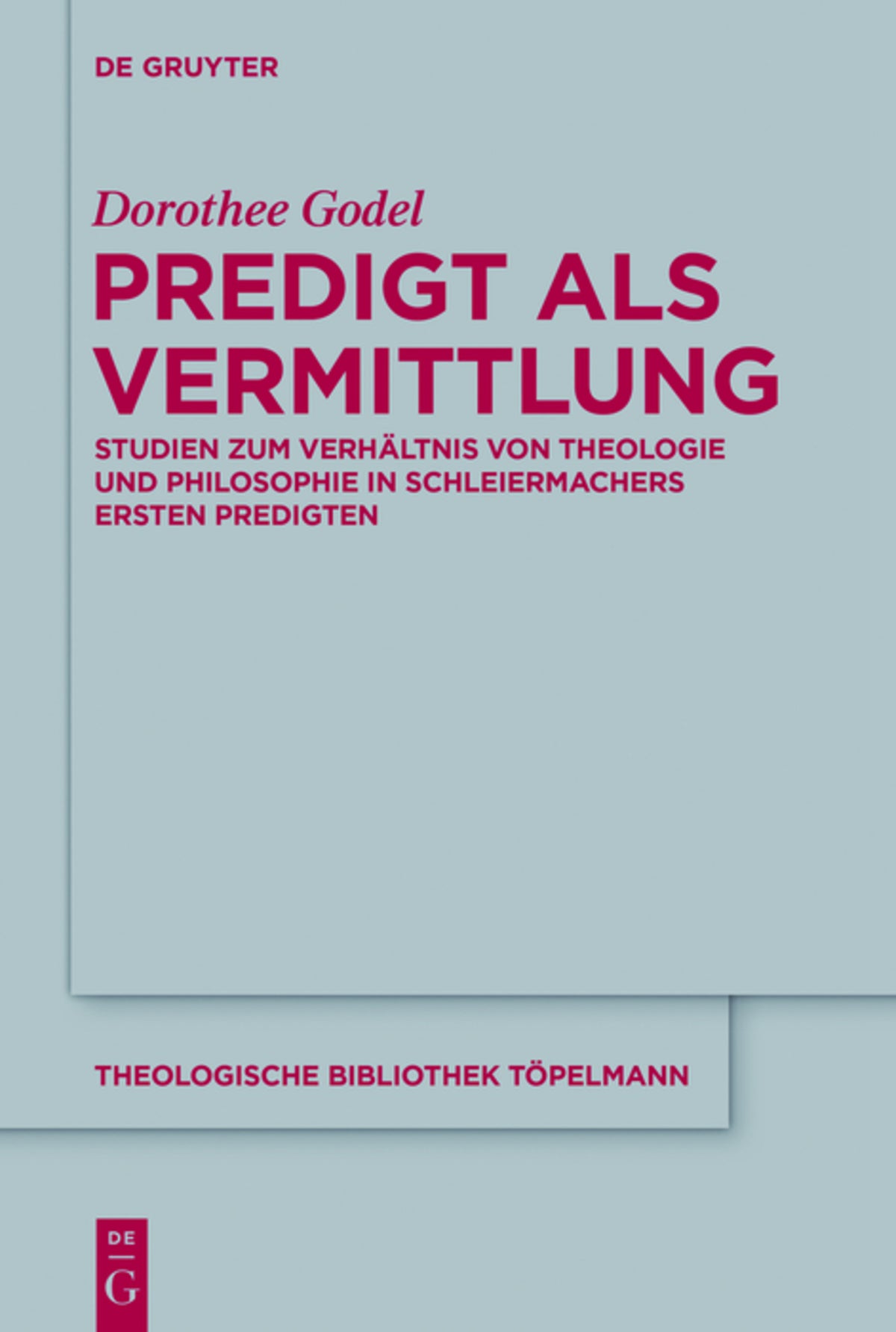 Cover image for Predigt als Vermittlung ISBN 9783110318005