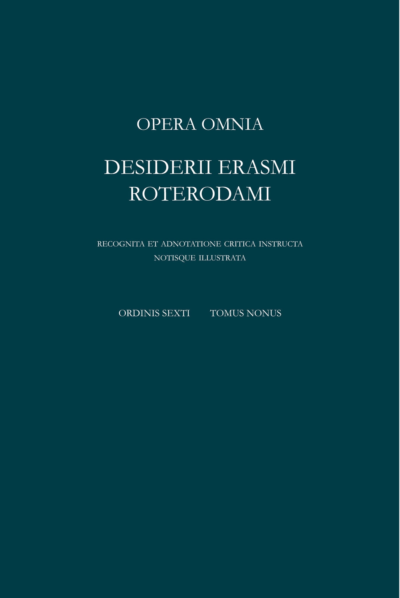 VI-9 Ordinis sexti tomus nonus