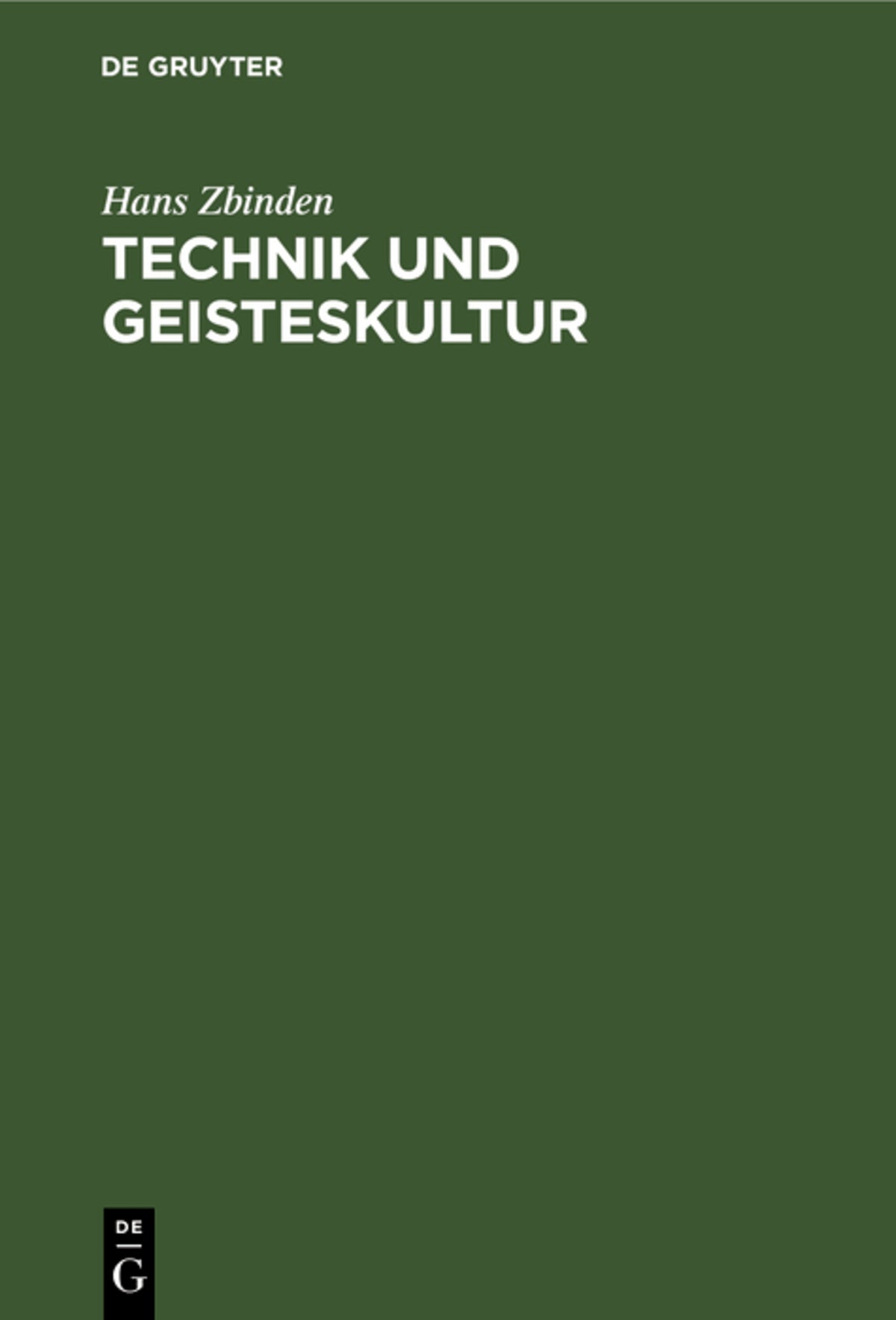 Cover image for Technik und Geisteskultur ISBN 9783486764956