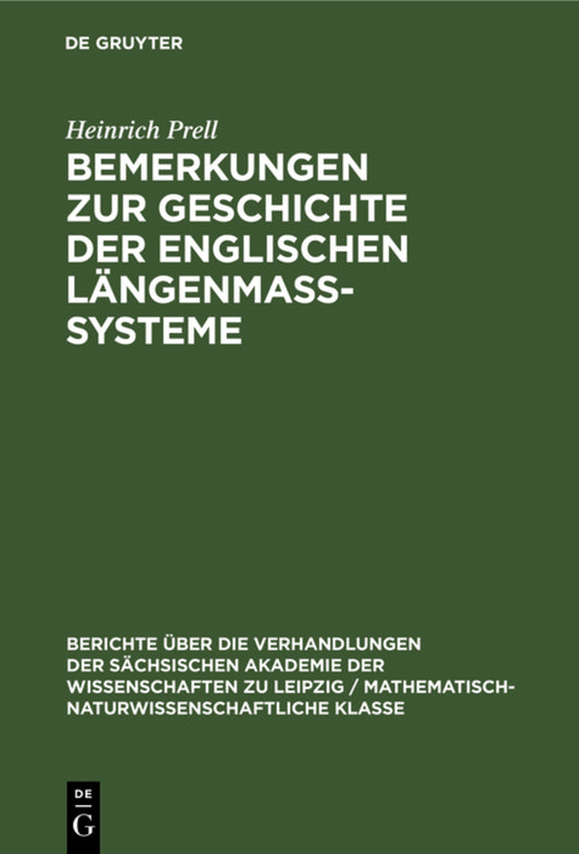 Bemerkungen zur Geschichte der englischen Längenmass-Systeme