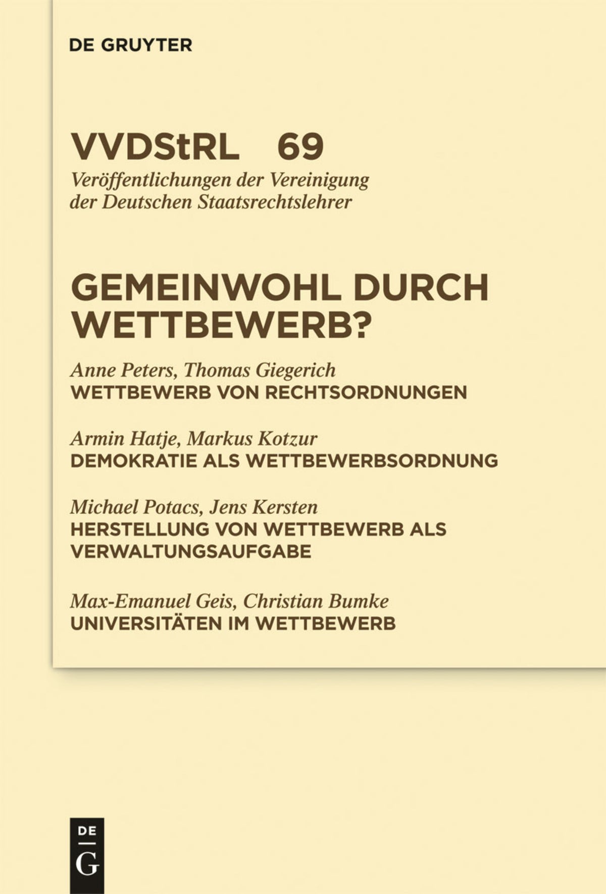 Cover image for Gemeinwohl durch Wettbewerb? ISBN 9783899497571