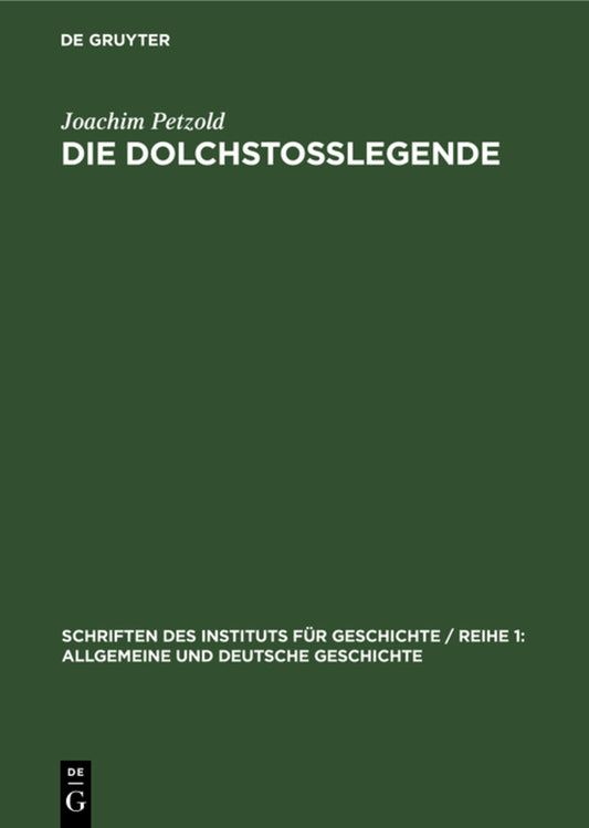 Die Dolchstoßlegende