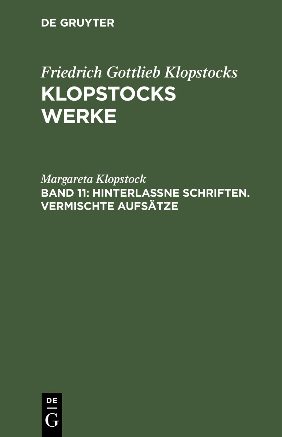 Hinterlassne Schriften. Vermischte Aufsätze