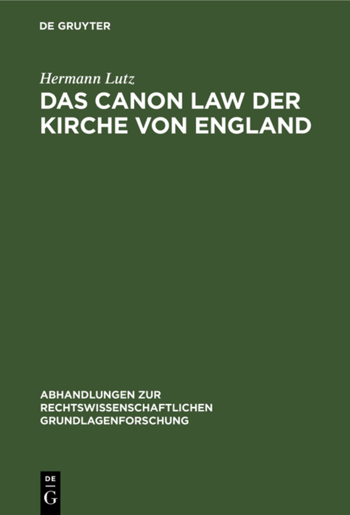 Das Canon Law der Kirche von England