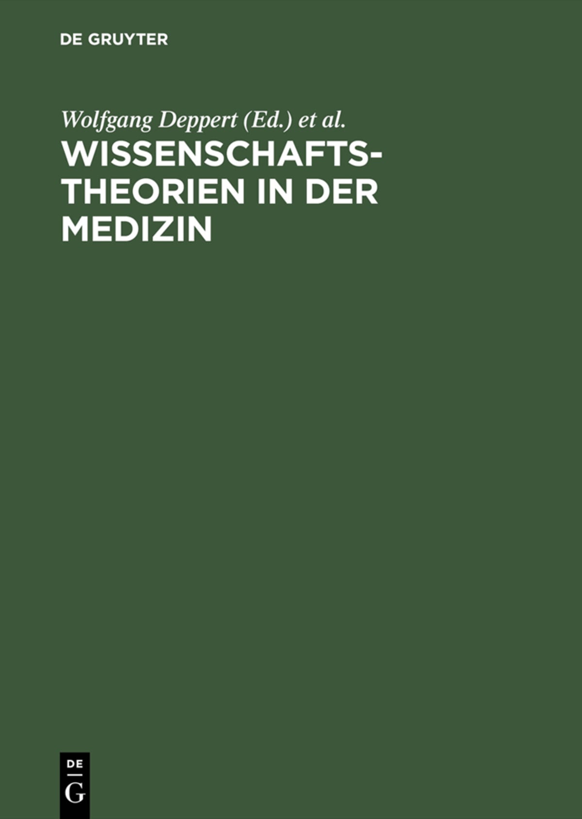 Cover image for Wissenschaftstheorien in der Medizin ISBN 9783110128499