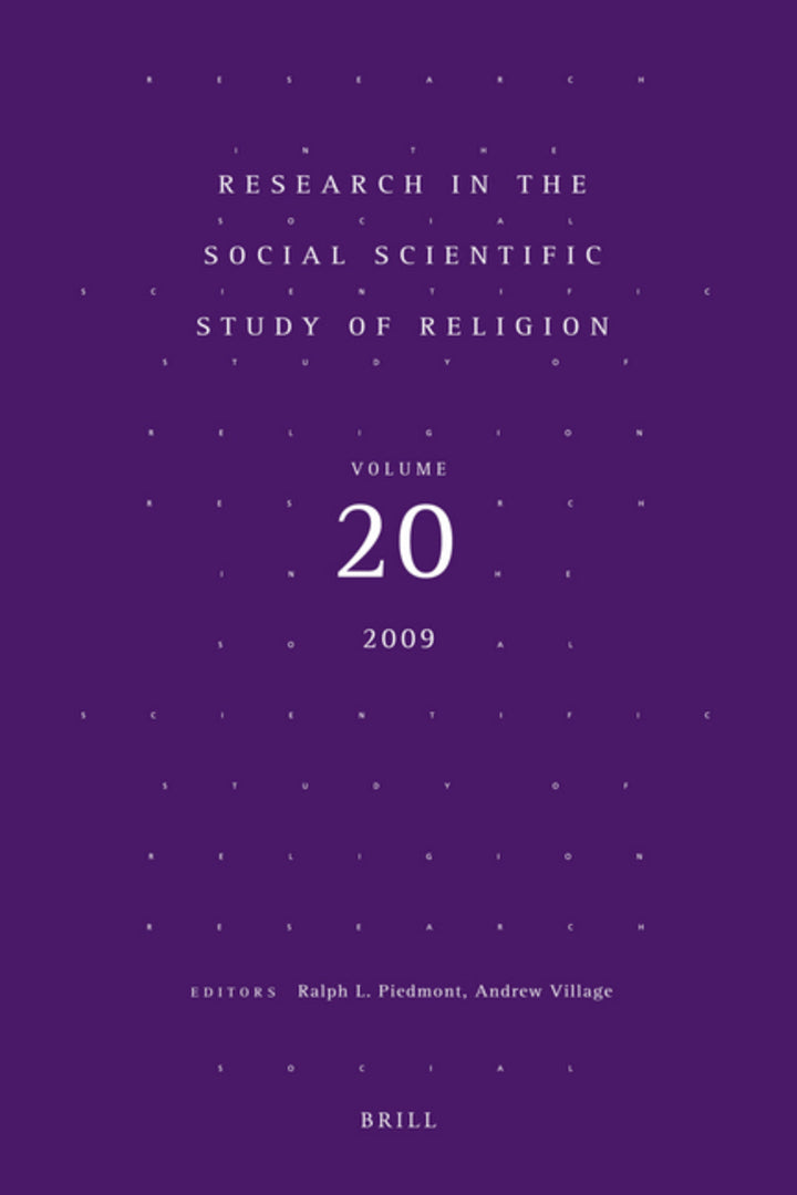 Cover image for Research in the Social Scientific Study of Religion, Volume 20 ISBN 9789004175624