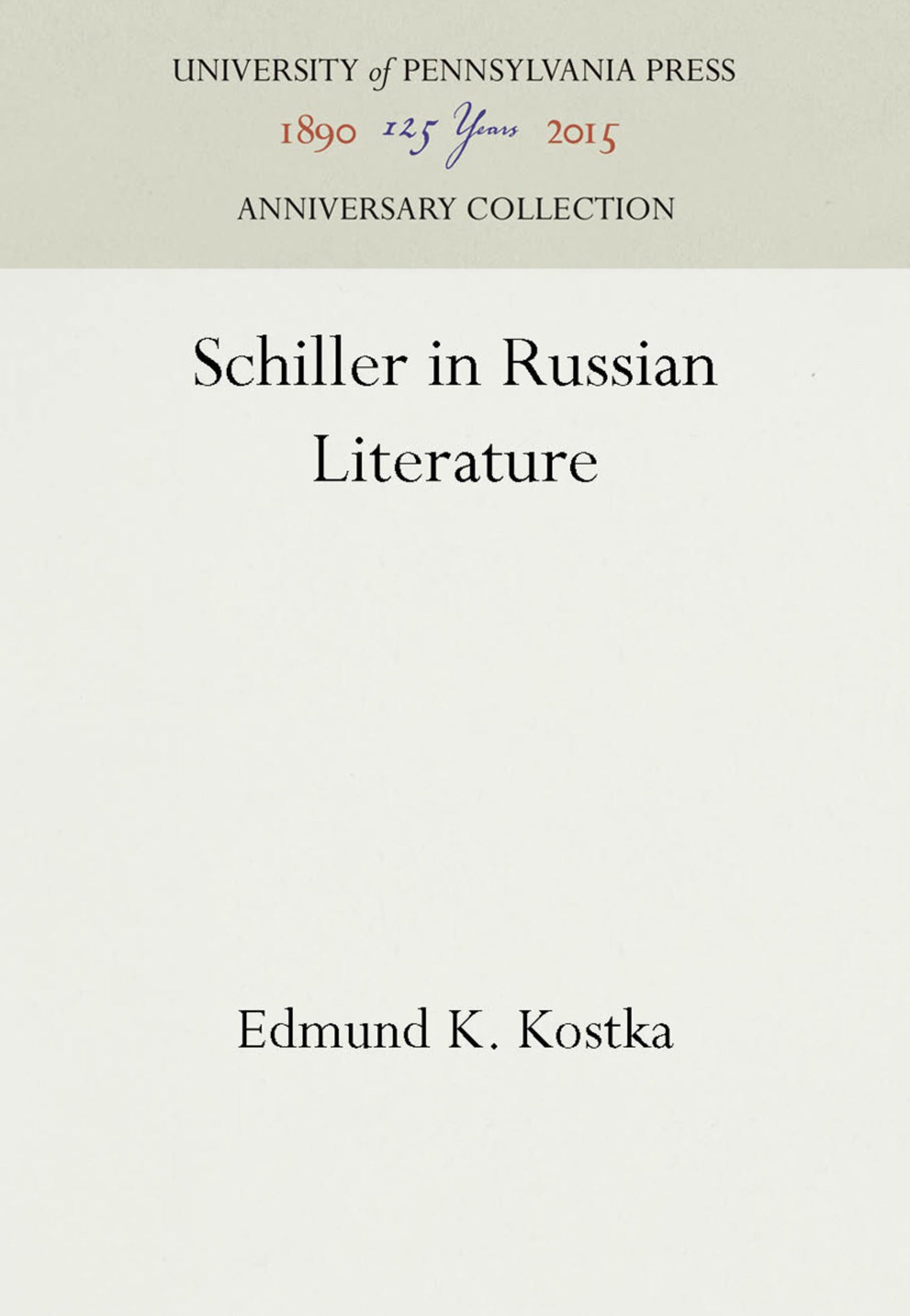 Schiller in Russian Literature