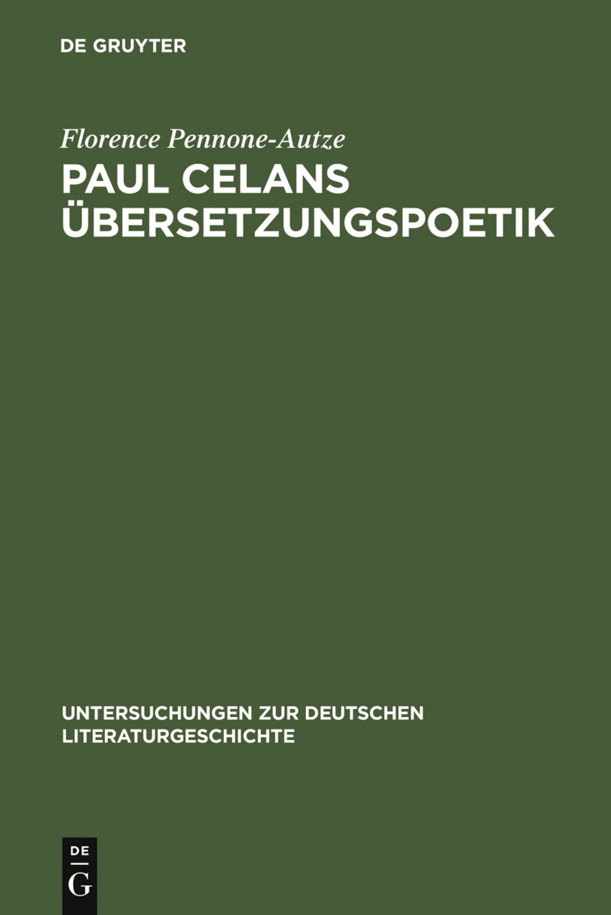 Cover image for Paul Celans Übersetzungspoetik ISBN 9783484321281