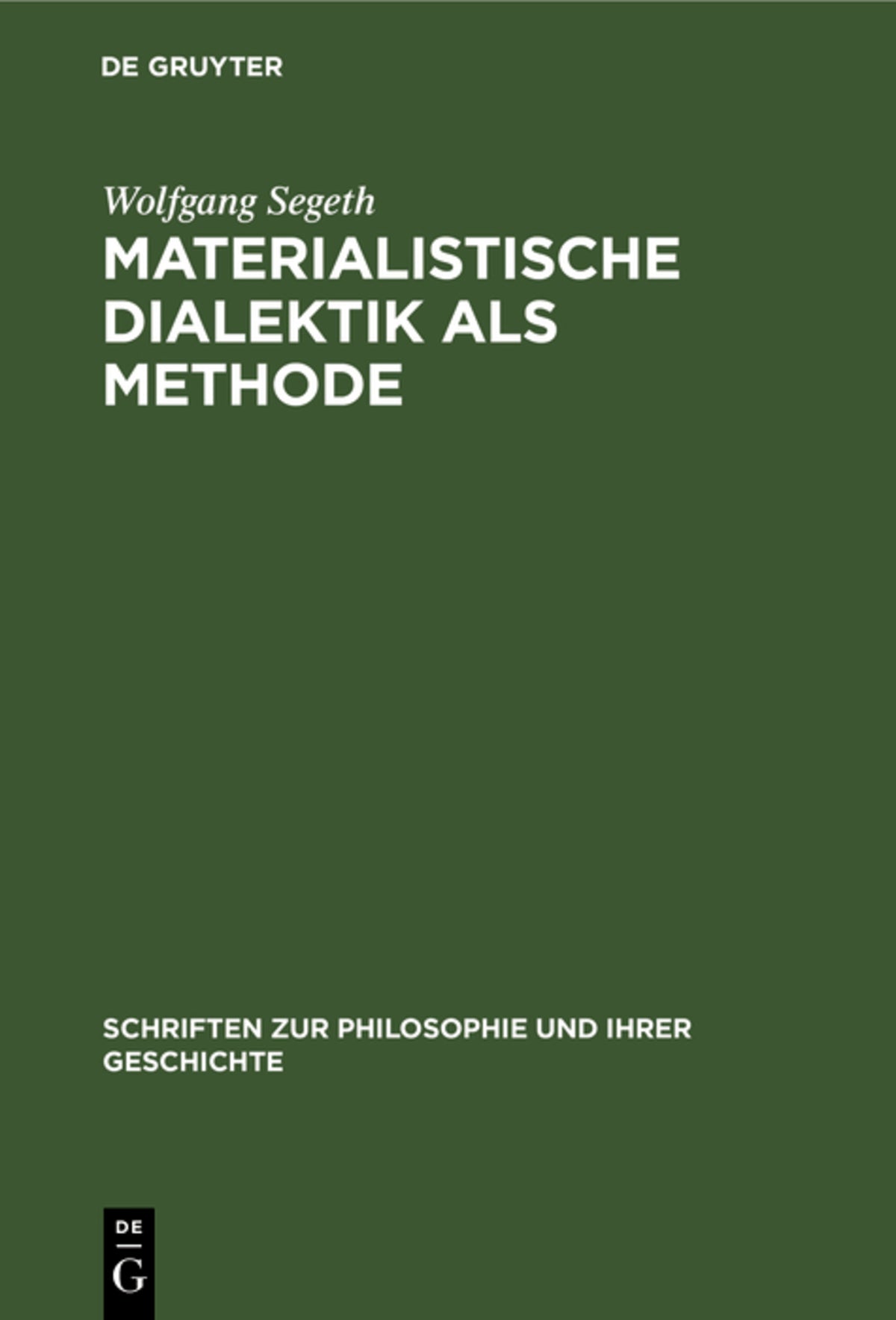 Cover image for Materialistische Dialektik als Methode ISBN 9783112485057