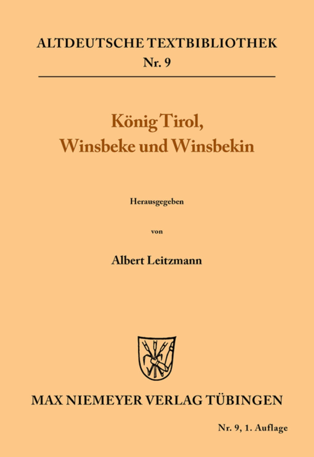 Cover image for König Tirol, Winsbeke und Winsbekin ISBN 9783110482751