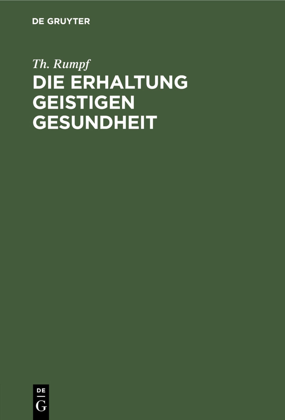 Die Erhaltung geistigen Gesundheit