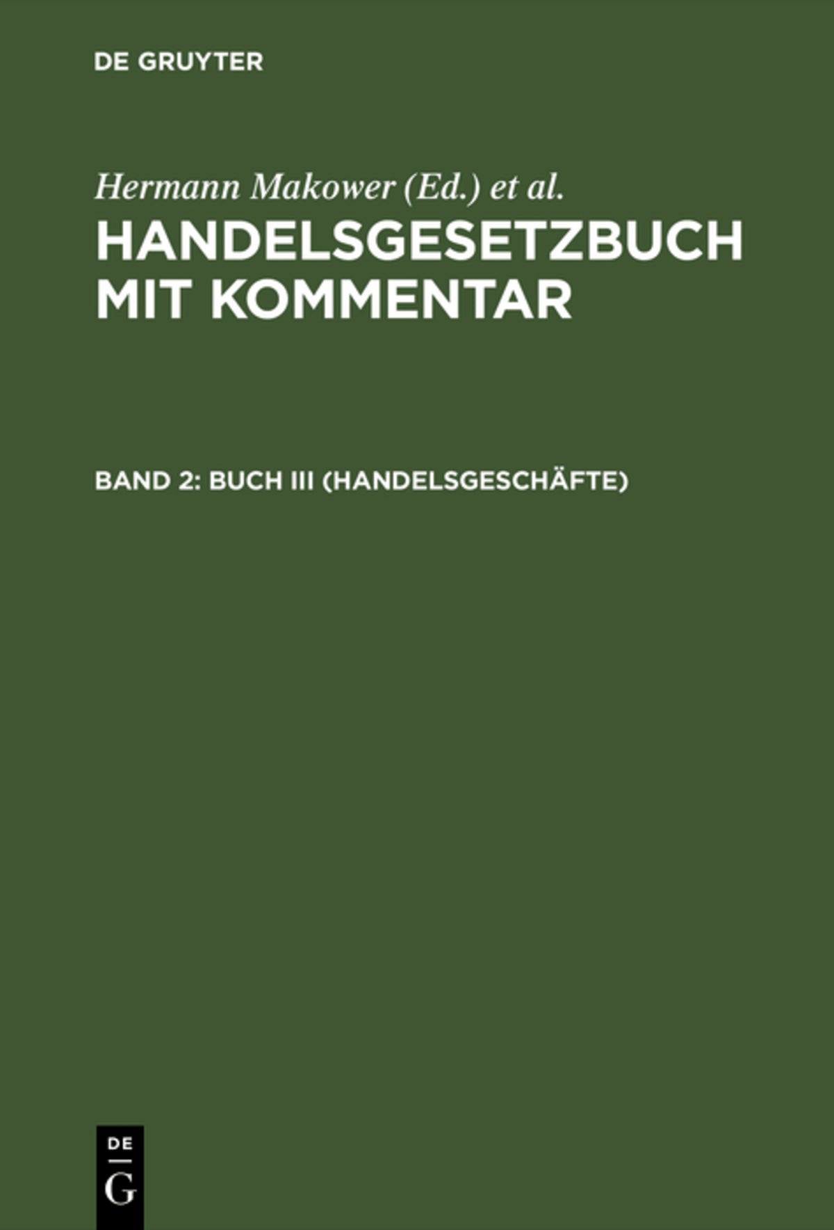 Cover image for Buch III (Handelsgeschäfte) ISBN 9783111155647