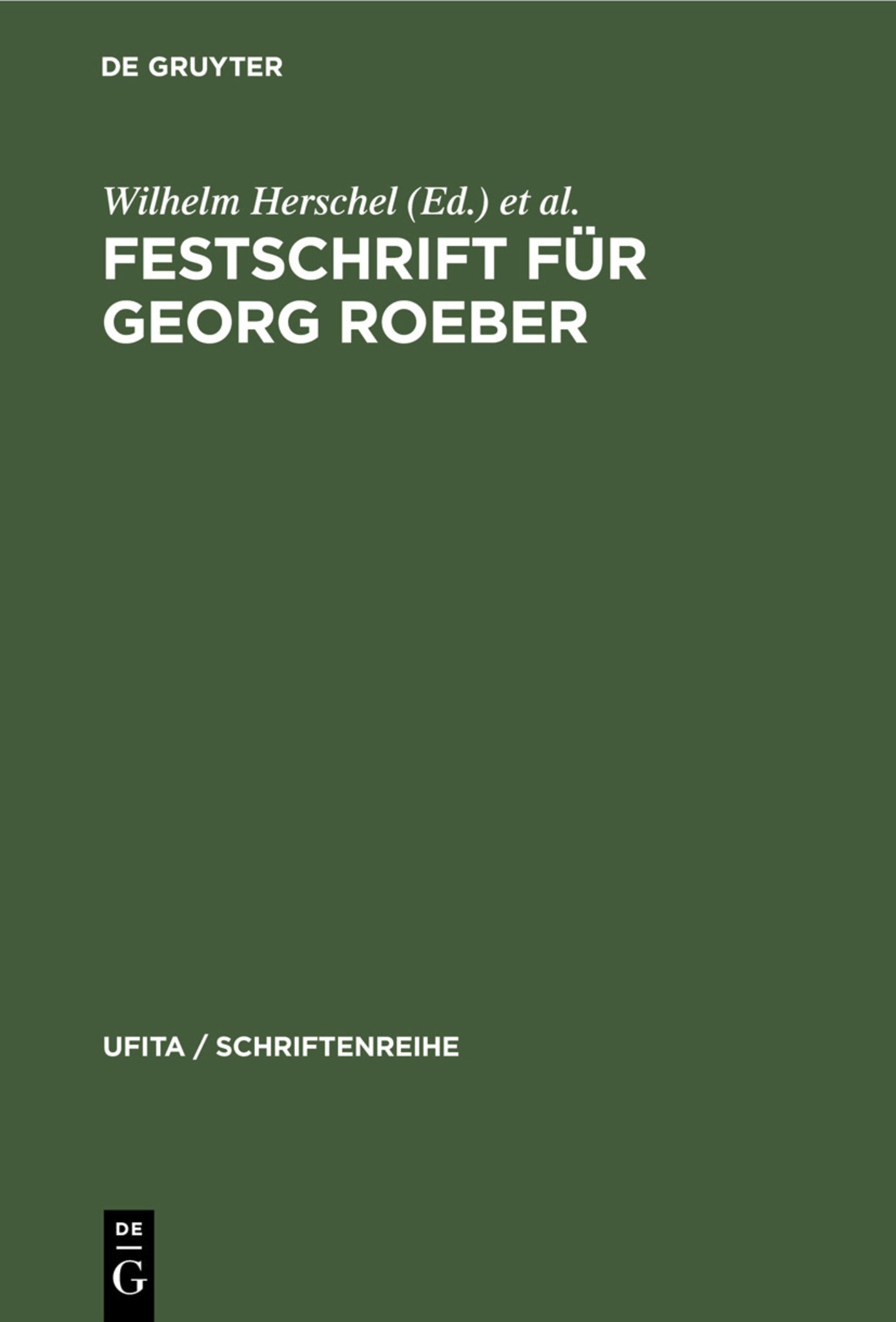 Festschrift für Georg Roeber