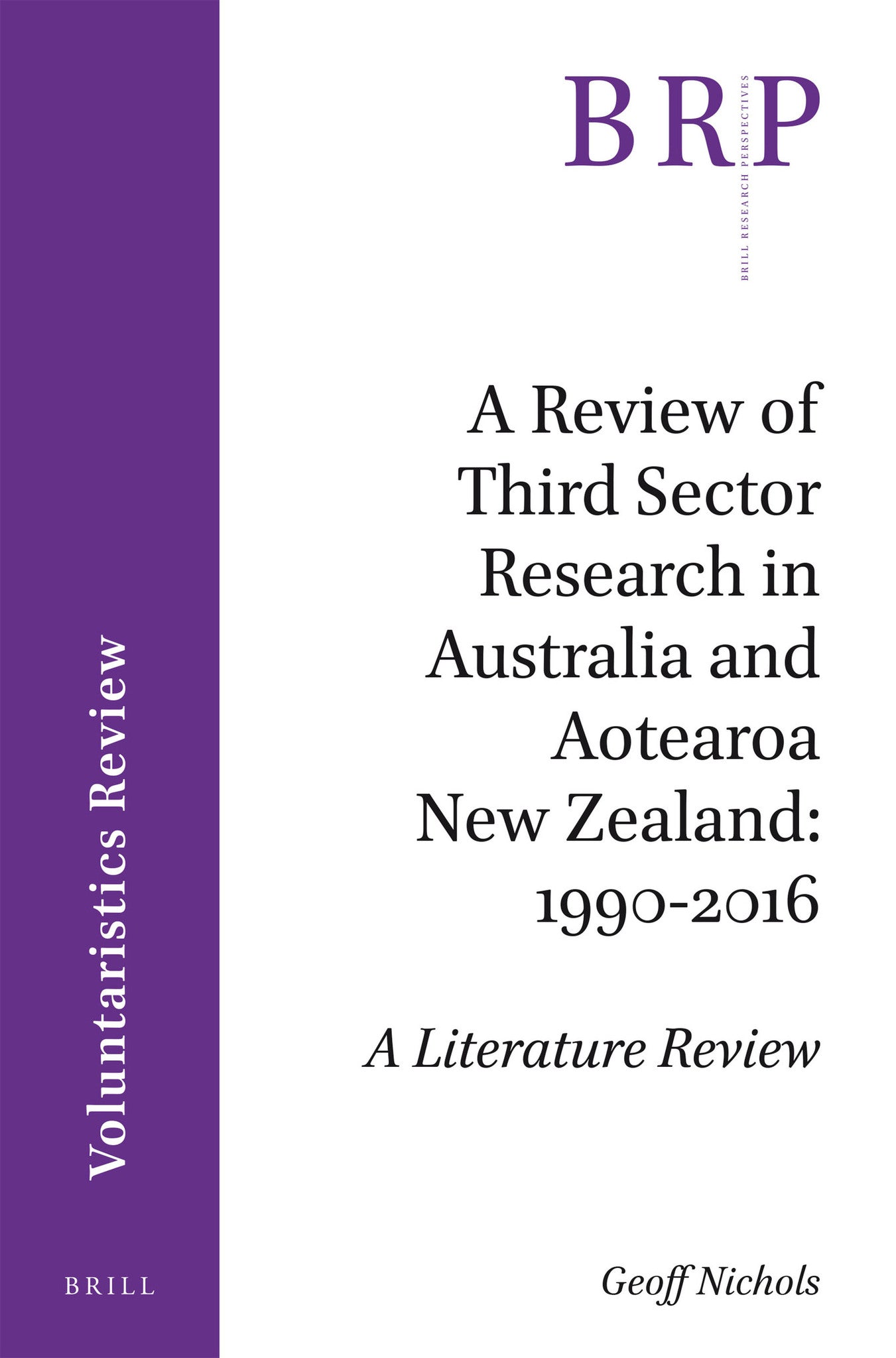 A Review of Third Sector Research in Australia and Aotearoa New Zealand: 1990-2016