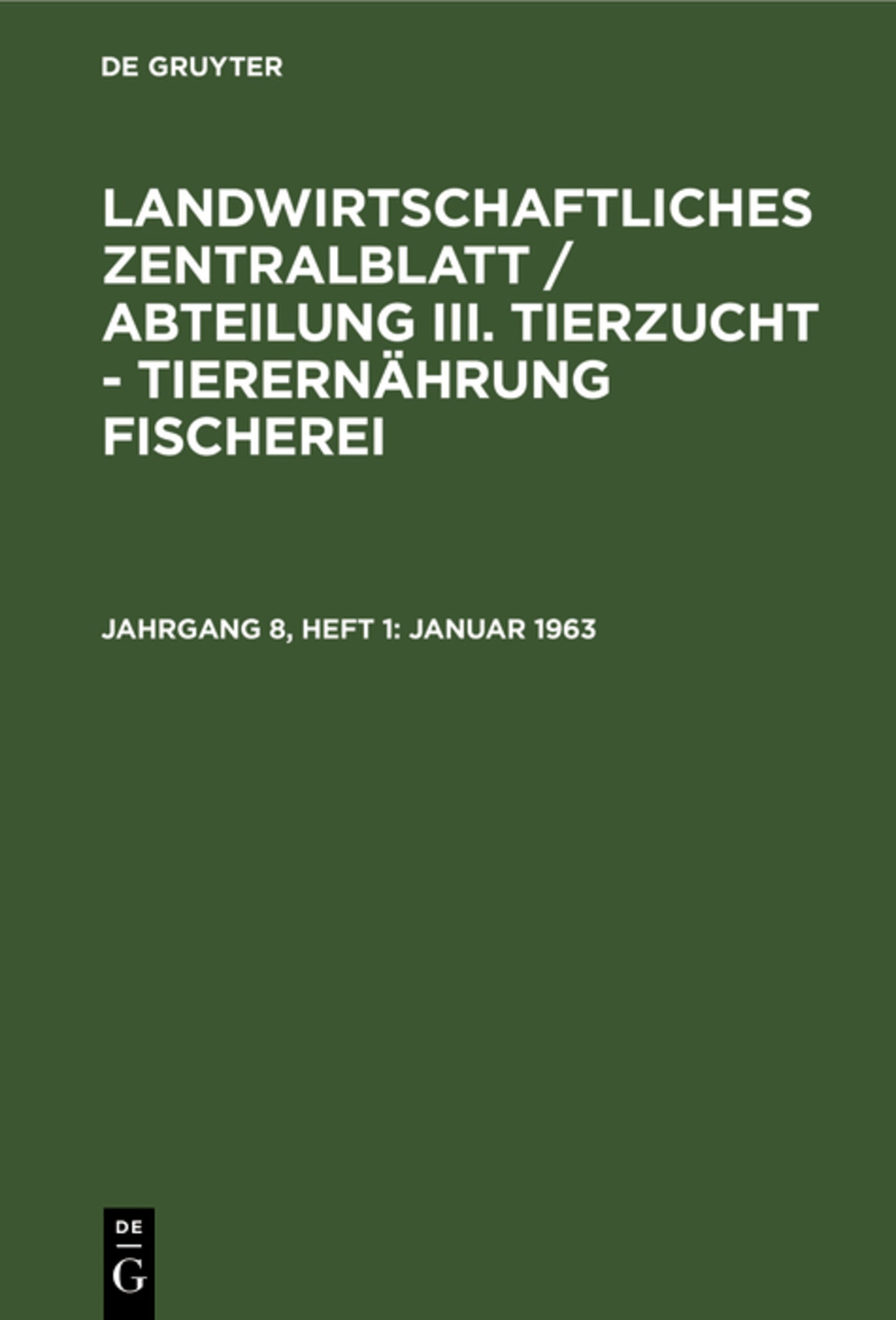 Cover image for Januar 1963 ISBN 9783112598290
