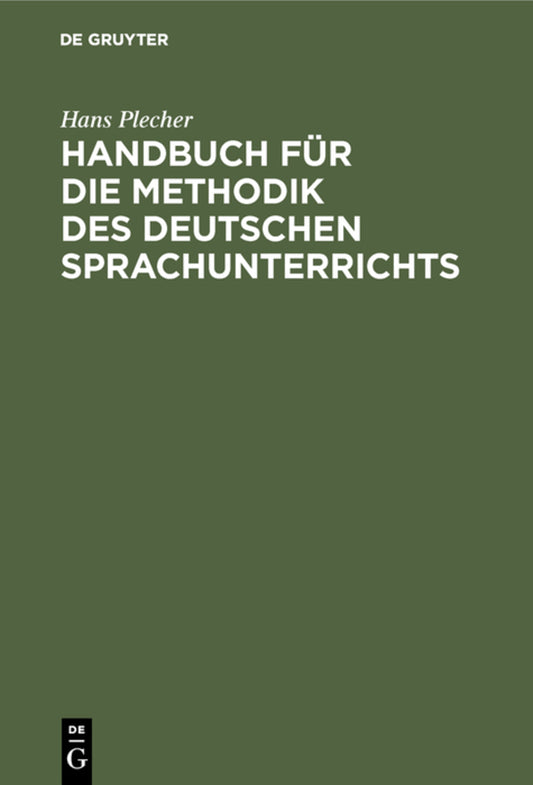 Handbuch für die Methodik des deutschen Sprachunterrichts