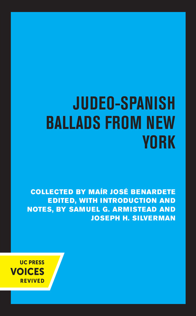Cover image for Judeo-Spanish Ballads from New York ISBN 9780520311633