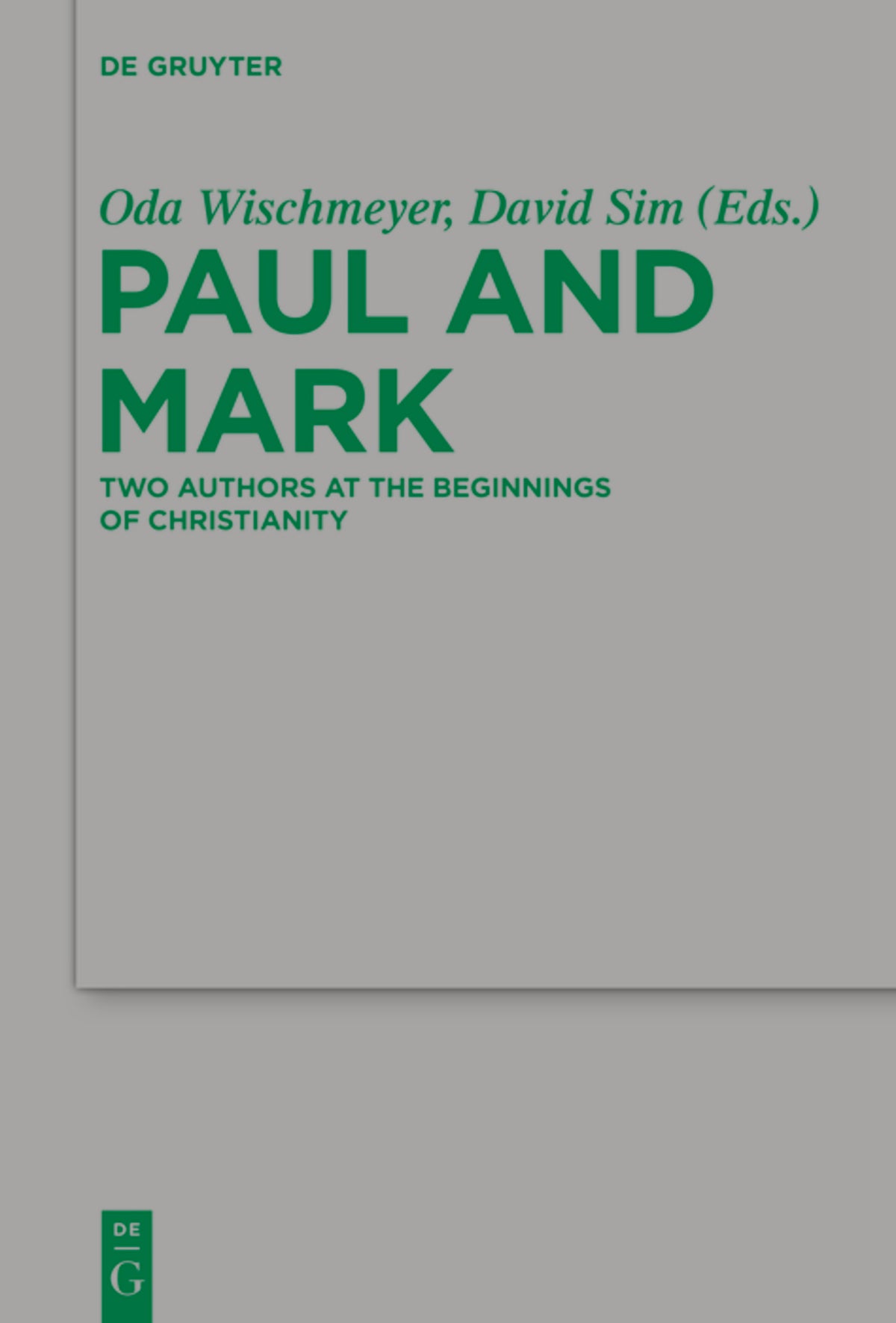 Cover image for Paul and Mark ISBN 9783110552676
