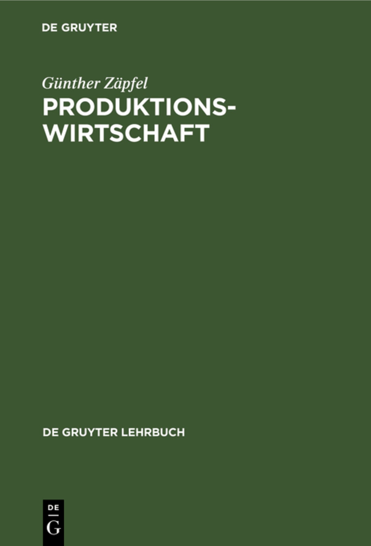 Cover image for Produktionswirtschaft ISBN 9783112419472