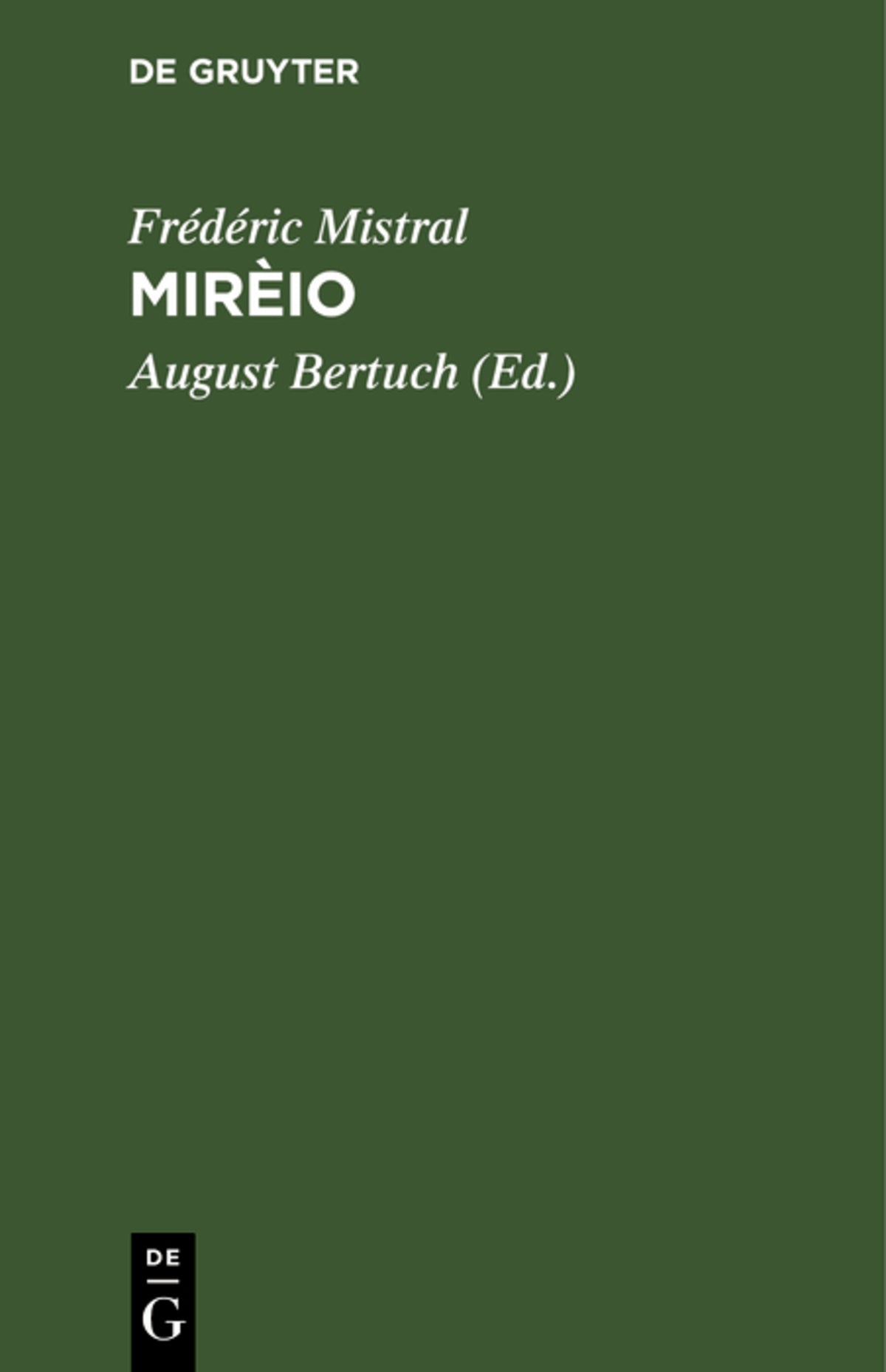 Cover image for Mirèio ISBN 9783111122335