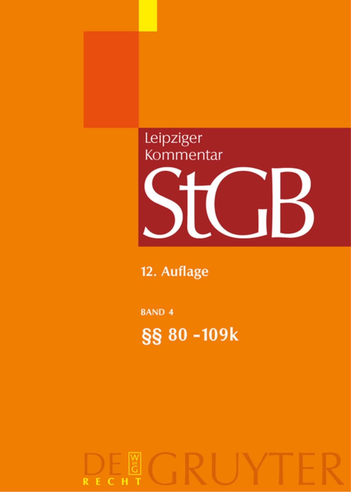 Cover image for §§ 80-109k ISBN 9783899493221