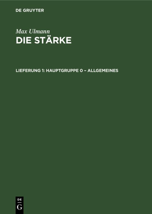 Hauptgruppe 0 – Allgemeines