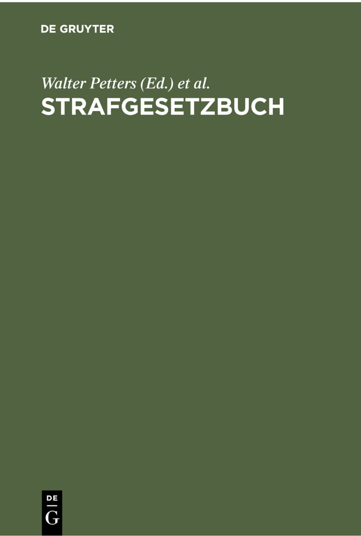 Cover image for Strafgesetzbuch ISBN 9783112300497