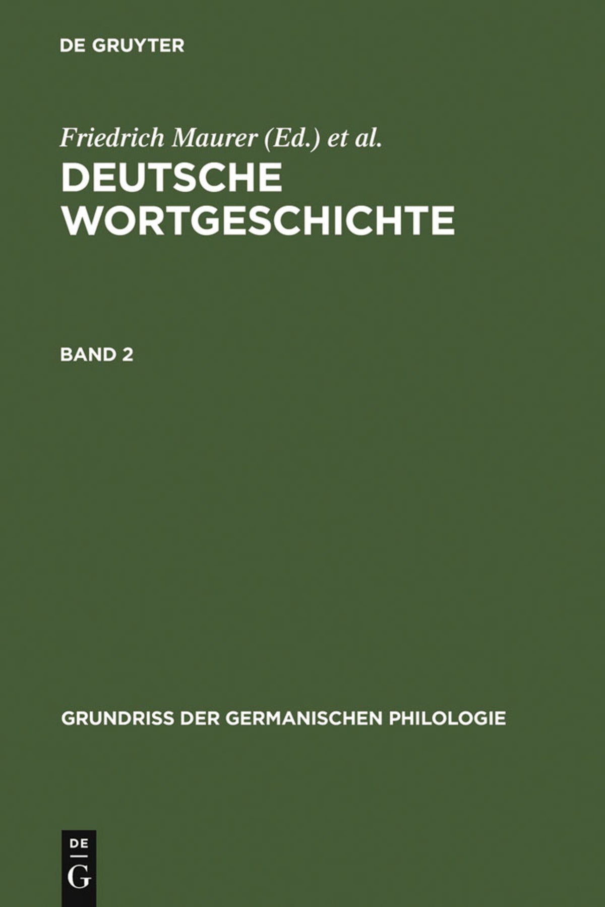 Cover image for Deutsche Wortgeschichte. Band 2 ISBN 9783110987850
