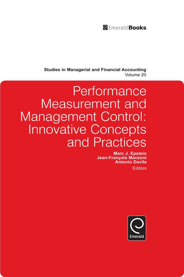 Cover image for Performance Measurement and Management Control ISBN 9781849507240