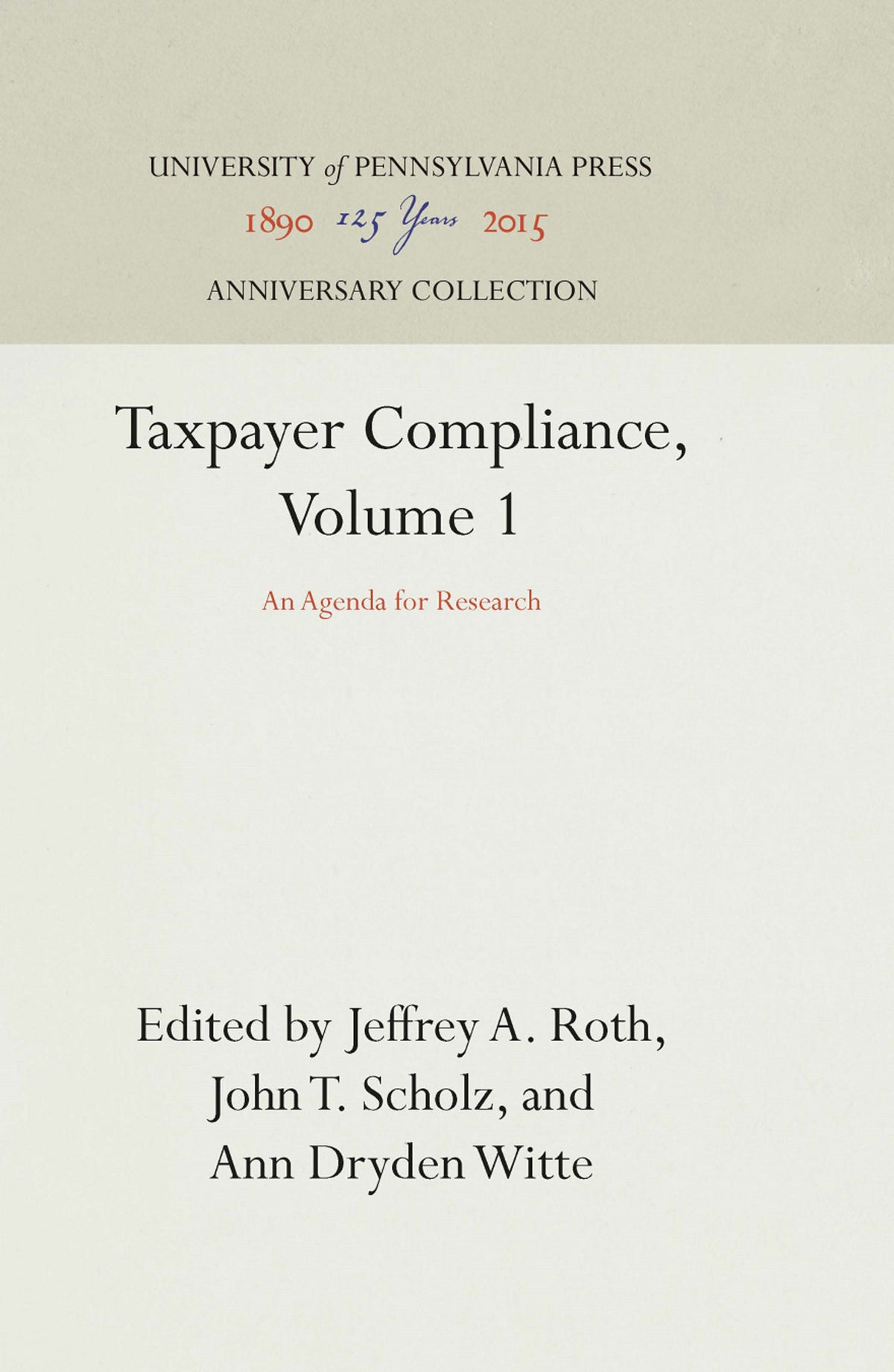 Taxpayer Compliance, Volume 1